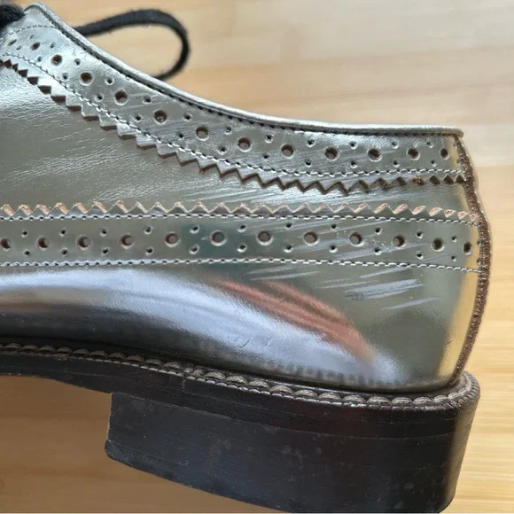 Marni Silver Metallic Brogue Lace Ups Size 40.5 - Picture 7 of 11